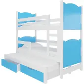 ADRK Furniture Leticia, vaaleansininen/valkoisen värinen kerrossänky