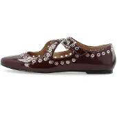 Bianco Bialilja Cross Mary Jane Studded Faux Leather - Red - 36