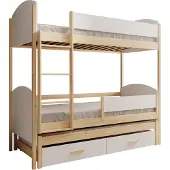 ADRK Furniture Kaksikerroksinen lasten sänky Leia, 200x90 cm, ruskea/valkoinen