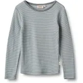 Wheat Alfie Pitkähihainen Paita Merinovilla, Navy Stripe, 110