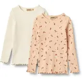 Wheat 2 Rib T-Shirts L/S Ida - Pink - 140