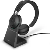 Jabra Evolve2 65 MS, langaton kuulokemikrofoni lataustelakalla, Bluetooth 5.0, USB-C, musta