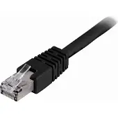 Deltaco – F/UTP Cat6 laitekaapeli, 0,75m, musta (STP-607S)