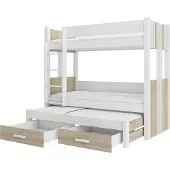 ADRK Furniture Kerrossänky Artema 90x200, valkoinen/ruskea