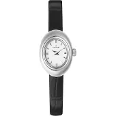 Mockberg Belle Oval Petite Leather Steel kello MB1413