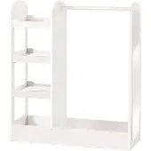 Roba Child's Wooden Coat Rack With Shelf - White - 107X 90X 34.5CM