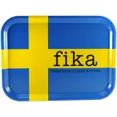 Mellow Design - Tarjotin 27x20 cm Make time Fika Svenska Flaggan