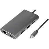 Logilink UA0382, Langallinen, USB 3.2 Gen 1 (3.1 Gen 1) Type-C, 100 W, 10,100,1000 Mbit/s, Hopea, 5000 Gbit/s