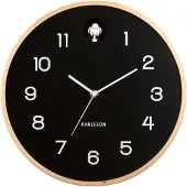 Karlsson Wall Clock Natural Cuckoo Birch Wood Black - Black - ONE SIZE