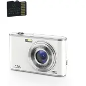 INF Digikamera 4K 48MP 16 x zoom webcam 32GB TF-kortilla Silver