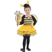 IPK Children's Bee Costume Set 104 Cm, Dress, Headband, Wings And Wand - Yellow - 86/104CM