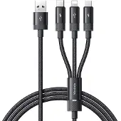 Mcdodo 3IN1 USB-KAAPELI PIKALATAUS USB-C LIGHTNING MICRO USB QC 1M LED