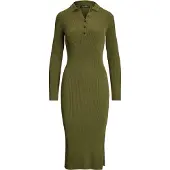 Ralph Lauren Rib-Knit Polo Dress - Green - L