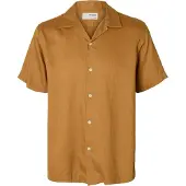 Selected Slhregnoa Mix Shirt Ss Resort - Beige - L