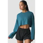 ICANIWILL Everyday Relaxed Cropped Long Sleeve Light Faded Teal