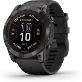 Garmin Fenix 7X Pro Sapphire Solar Edition hiilenharmaa DLC-pinnoitettu titaani ja musta silikoniranneke 010-02778-11