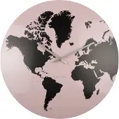 Karlsson World Map Metal Light Pink seinäkello KA5889PI