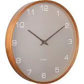 Karlsson Wall Clock Acento Wood Light Grey - Brown - Ø 40 CM