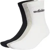 Adidas Urheilusukat 'Linear Crew Cushioned 6 Pair Pack' harmaa / musta / valkoinen