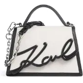 Karl Lagerfeld Signature 2.0 Käsilaukku Nahka 21 cm Valkoinen