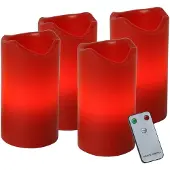 Star Trading LED-pöytäkynttilä Star Trading Advent 10 cm punainen 4 kpl + kaukosäädin