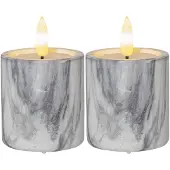 Star Trading LED -lämpökynttilä, 2 kpl, Flame Marble 9cm