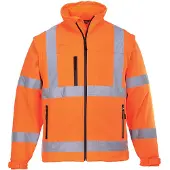Portwest S428 irrotettavahihainen Hi-Vis 3L Softshelltakki