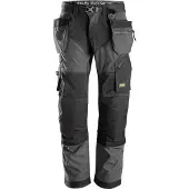 Snickers Workwear Snickers 6902 FlexiWork+ teräksenharmaa/mustat riipputaskuhousut