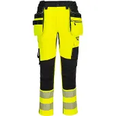 Portwest DX454 Hi-Vis Craft kelta/musta riipputaskuhousut