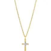 Top Gold hopeinen timanttileikattu risti 10x18mm kullattu 5250891509