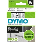 Dymo Merkintänauha nro 45010, musta/läpinäkyvä, 12mmx7m