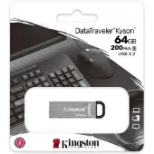 Kingston DataTraveler Kyson USB-muisti, 64GB, USB 3.2 Gen 1, hopea