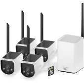 Swann MaxRanger4K, akkukäyttöinen WiFi-kamerapaketti neljällä kameralla ulkokäyttöön, valkoinen/musta