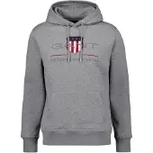 Gant for man. 2047082 Archive Shield hoodie grey (S), Casual, Cotton, Long sleeve