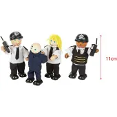 Tidlo Wooden Dollhouse Dolls Police and Crook 4 pcs