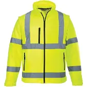 Portwest S428 irrotettavahihainen Hi-Vis 3L Softshelltakki
