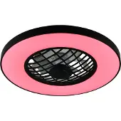 Reality Leuchten LED-tuuletin Linköping hiljainen CCT RGB kaukosäädin kaiutin Linköping, himmennettävä, Musta, Olohuone/ruokailutila, Synteettinen materiaali, Moderni