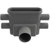 Unidrain Outlet unit w/horizontal outlet Ø75 mm incl. water trap and fire horizontal side inlets Ø40 mm