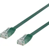 Deltaco – U/UTP Cat6 laitekaapeli, litteä, 2m, 250MHz, vihreä (TP-62G-FL)