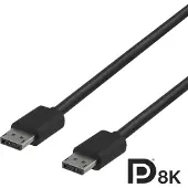 Deltaco – DisplayPort 1.4 -kaapeli, DP8K-sertifioitu, 1 m, musta (110014)