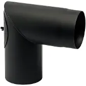 KIERULFF MB Sorte røgr. 130mm knærør 90 - knærør 90ø med renseklap