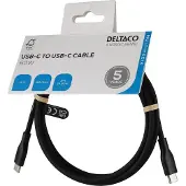 Deltaco USB-C Latauskaapeli 60W Silikoni - Musta - 1,5m