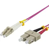 Deltaco – OM4-kuitukaapeli, LC – SC, duplex, multimode, 50/125, 7m (LCSC-707)