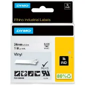 Dymo Rhino Industrial Tape 24mm x 5.5m black on white vinyylitarra