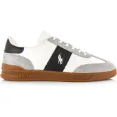 Ralph Lauren for man. 809956119002 White and grey leather Heritage Area sneakers (42), Flat, Laces, Casual