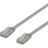 Deltaco – U/UTP Cat6 laitekaapeli, litteä, 0,5m, 250MHz, harmaa (TP-60-FL)