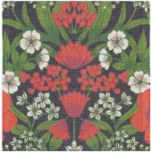 Ekelund - Julblommor Servetti 35x35 cm Punainen