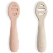 Mushie Harjoittelulusikka 2-pack, Blush/Shifting Sand