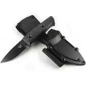 Benchmade Mini Bushcrafter Cru-Wear puukko, Black Cerakote, Carbon Fiber