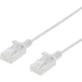 Deltaco – Laitekaapeli, U/UTP, Cat6, ohut, 1m, 500MHz, LSZH, valkoinen (UUTP-1411)